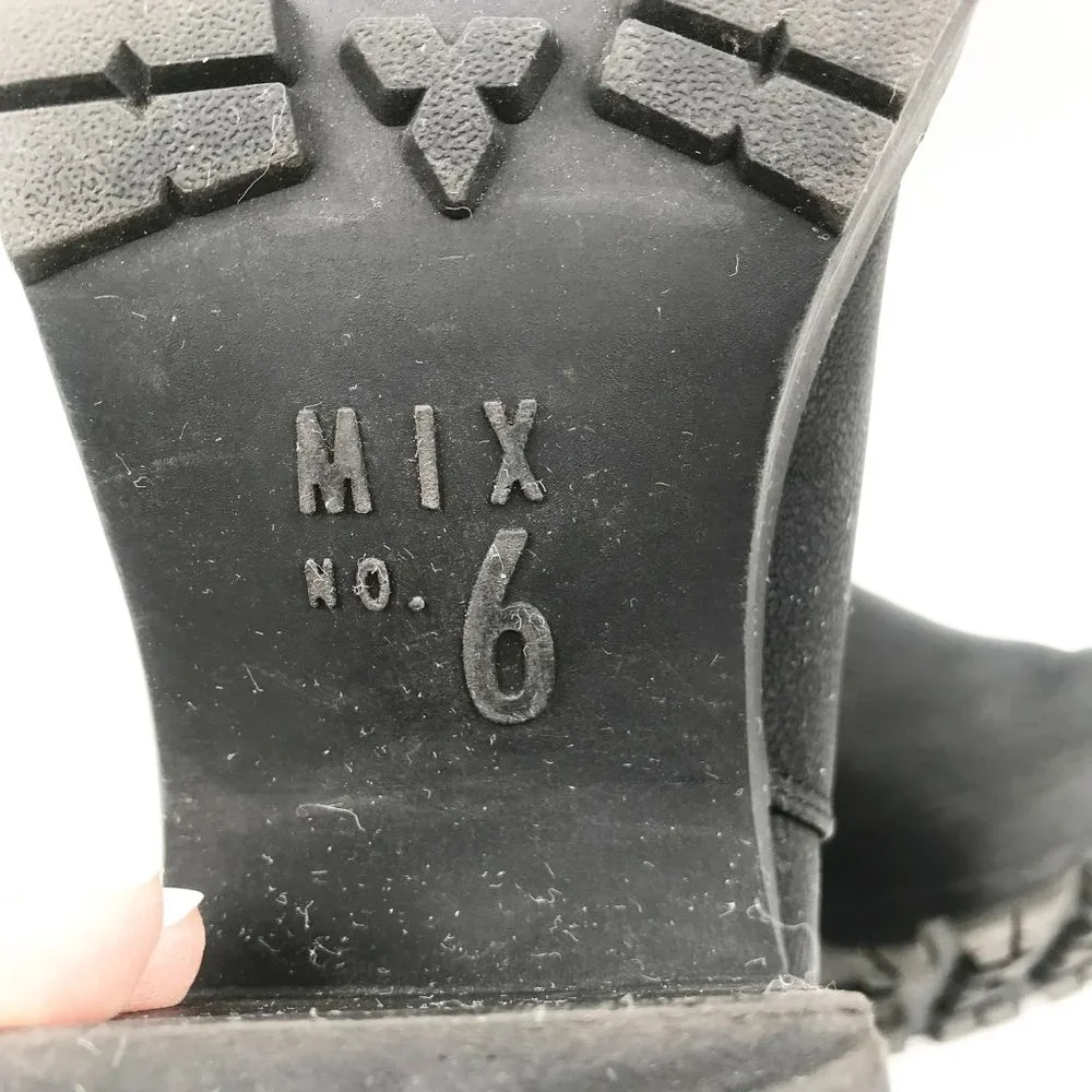 MIX NO. 6 Weinbaum Black Chunky Platform Block Heel Ankle Boots Womens 10
